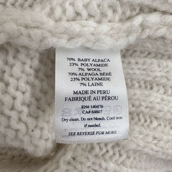 Faherty Stella Long Line Cardigan Women XS Wool Alpaca Cable Knit Ivory Cream - Picture 11 of 16